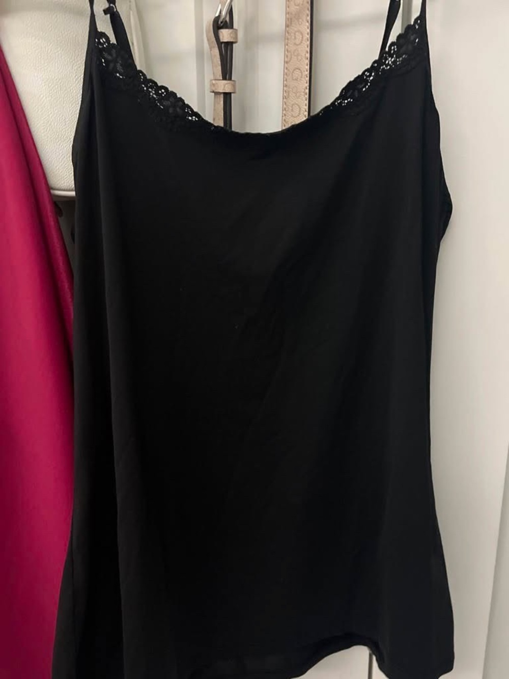 Women's Black Lace-Trim Camisole Tank Top